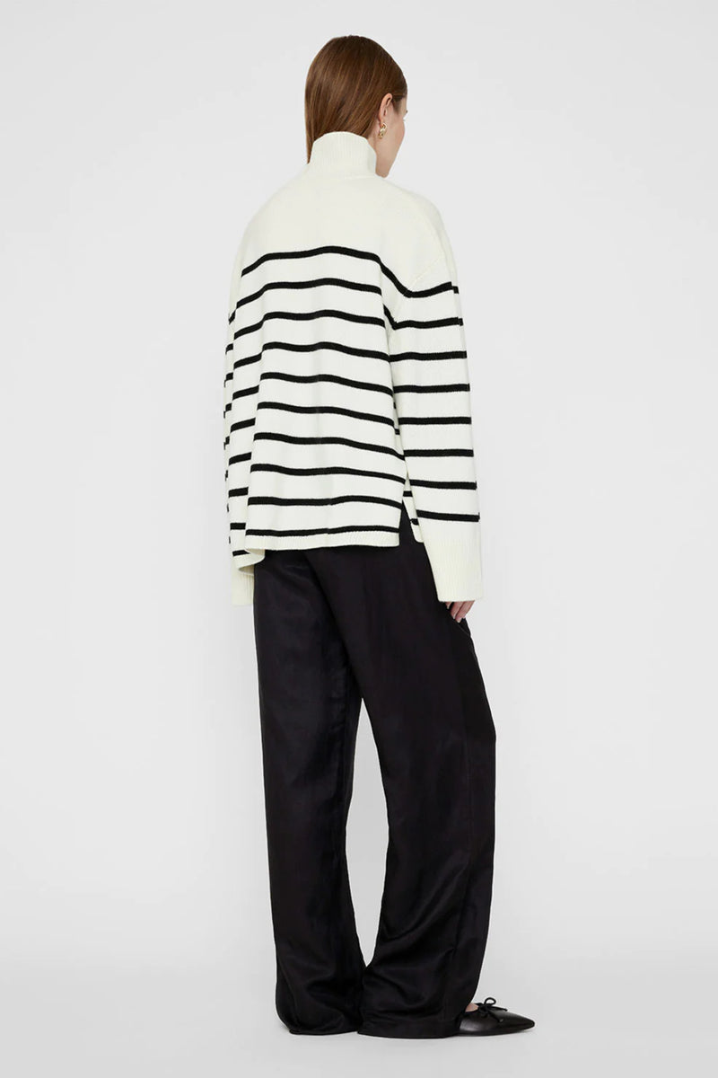 Courtney Sweater Ivory And Black Stripe Multi