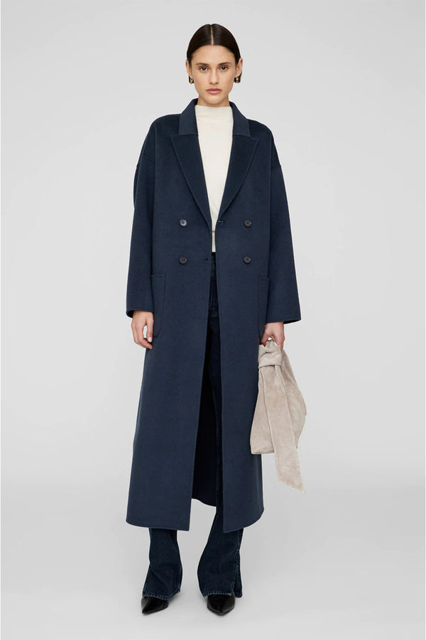 Dylan Maxi Coat Navy