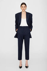 Pantalon Blaine bleu marine à fines rayures ivoire
