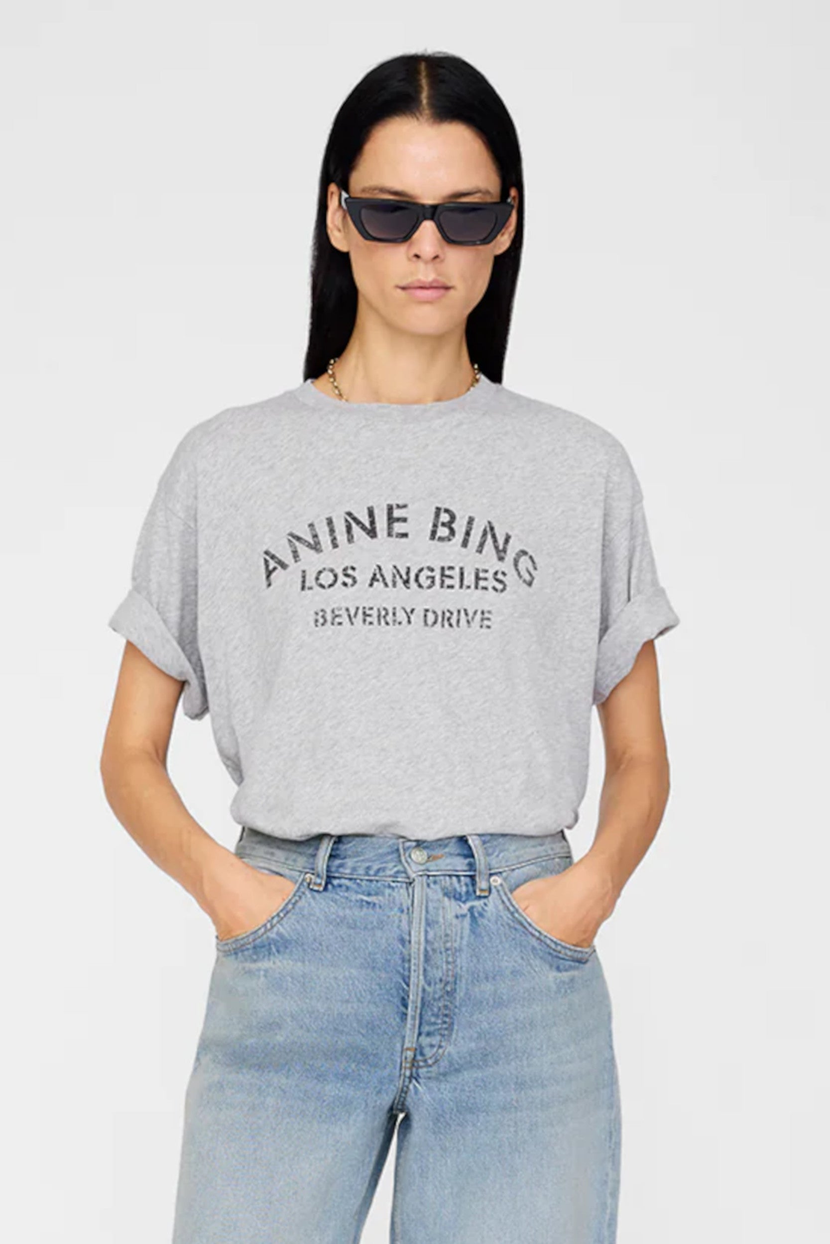Cohen Tee Los Angeles Stencil Medium Heather Grey