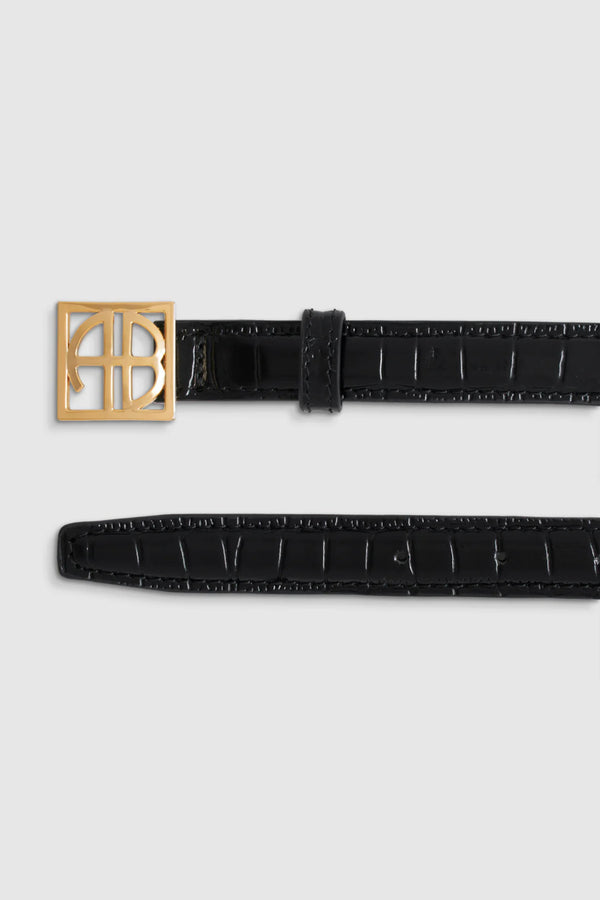 Monogram Belt Black Embossed