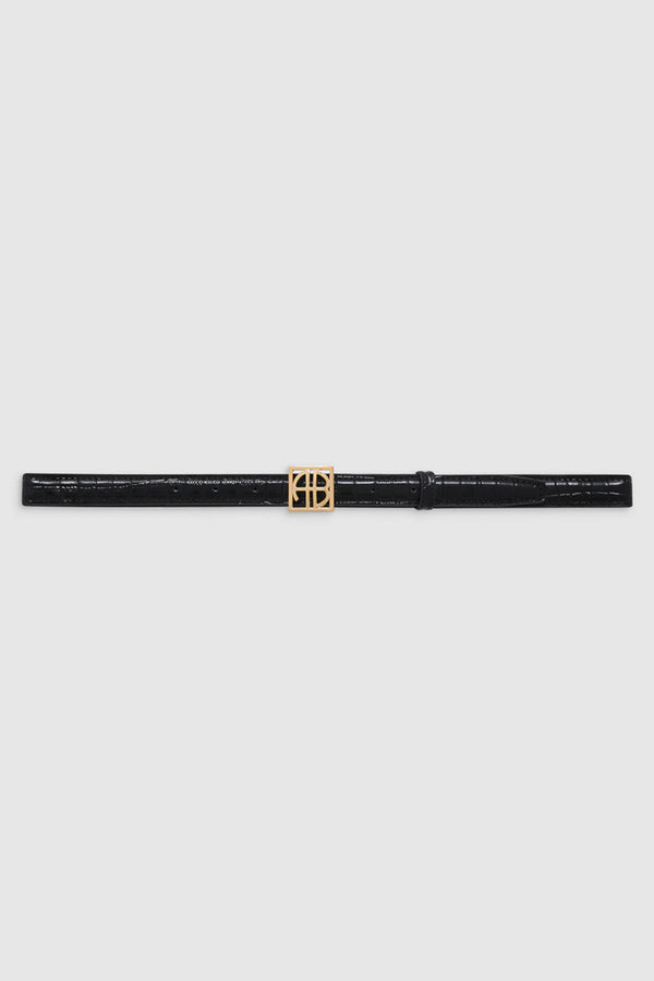 Monogram Belt Black Embossed