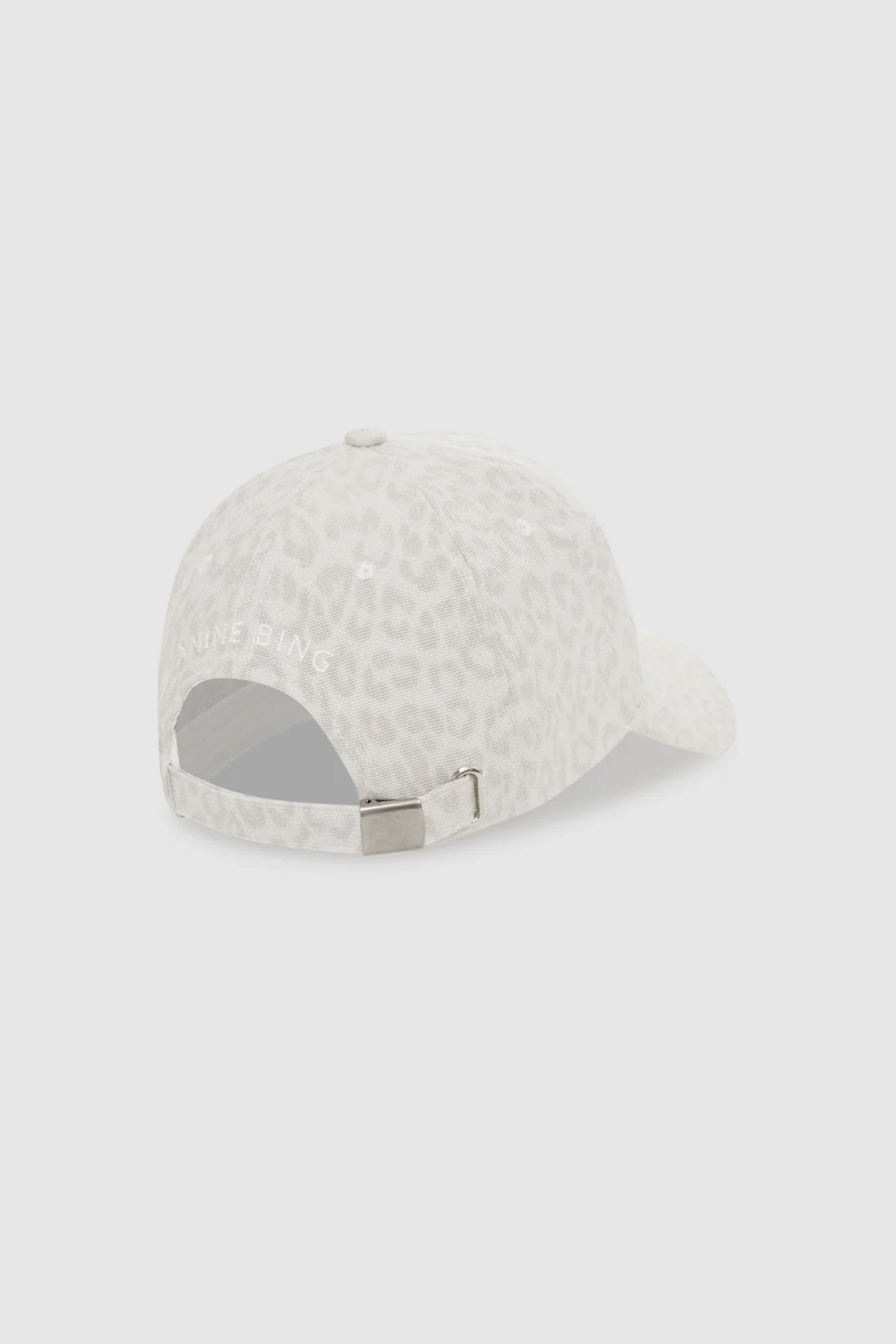 Jeremy Baseball Cap Washed White Leopard