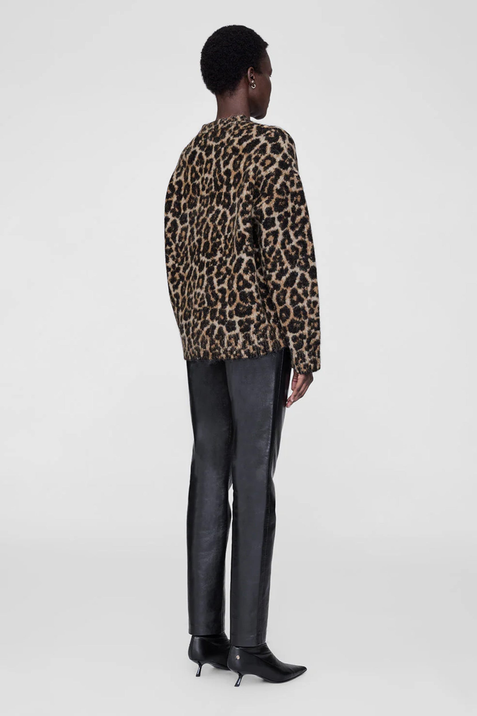 Sydney Sweater Black and Brown Leopard