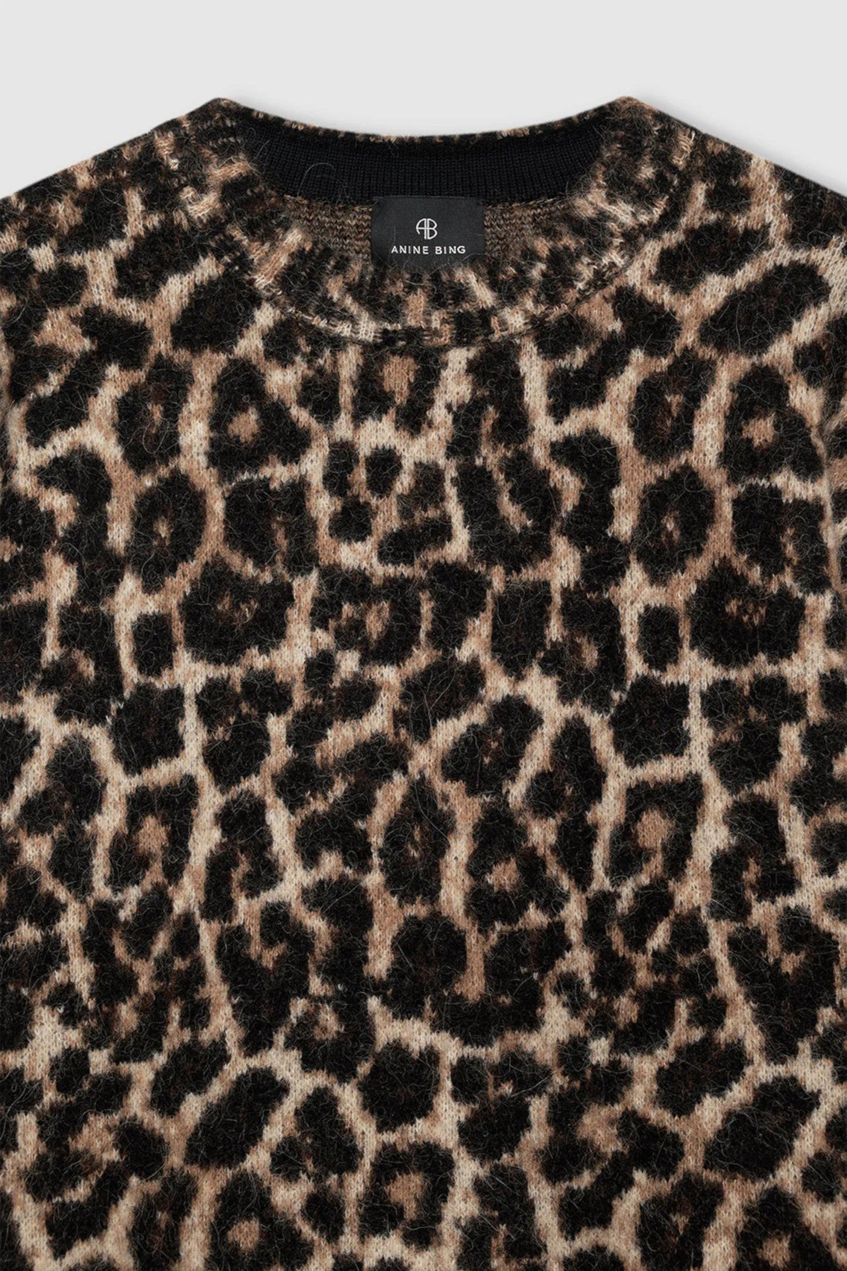 Sydney Sweater Black and Brown Leopard