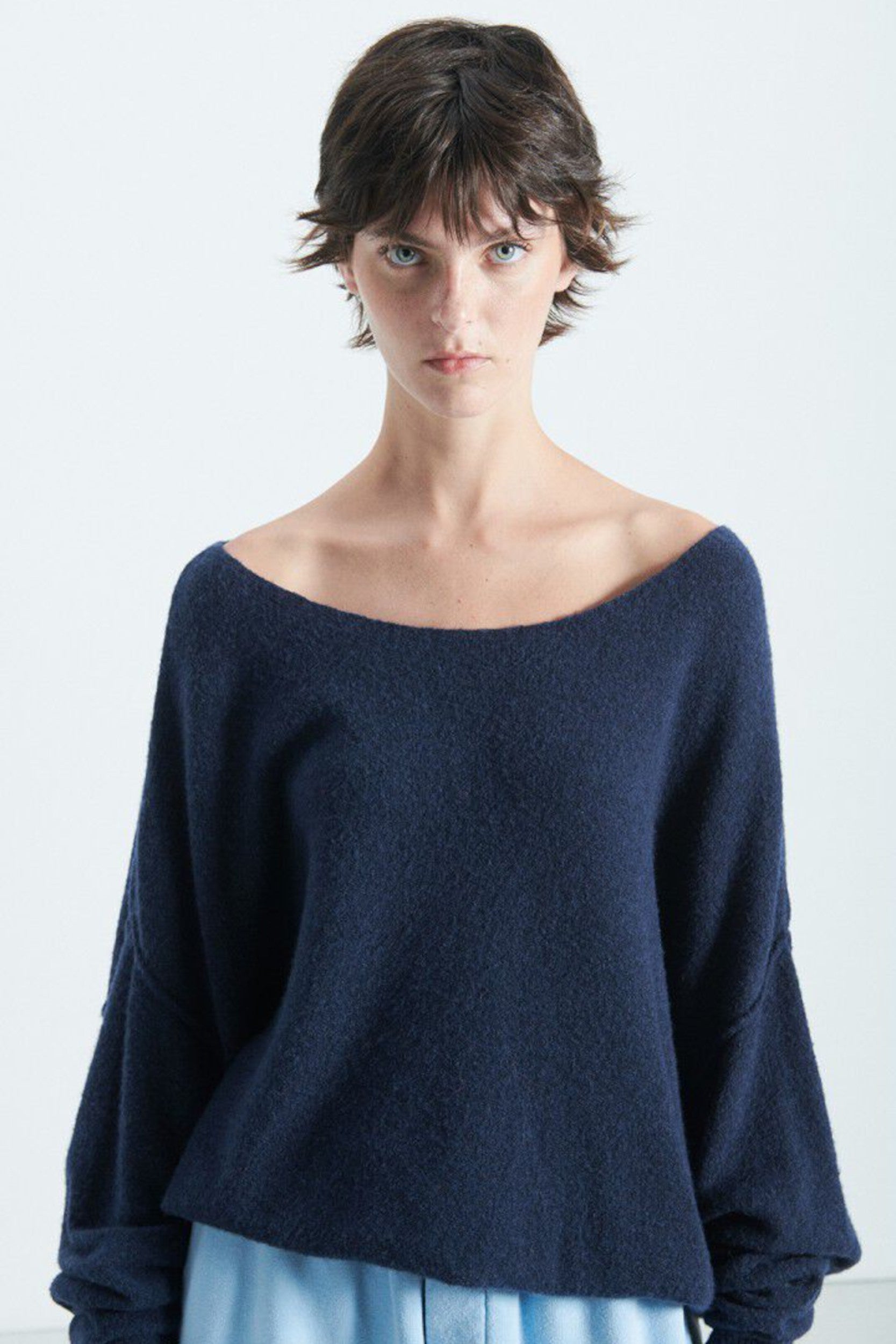 Dam225h26 Sweater Navy Blue Mottled