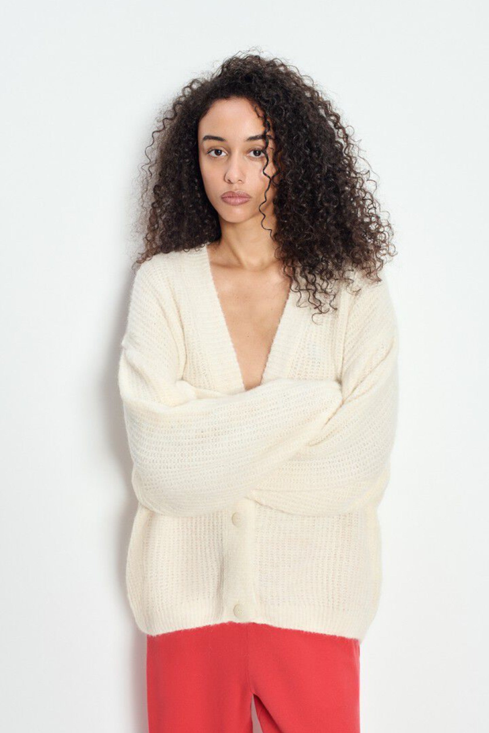 East19ph26 Cardigan Nacre Mottled