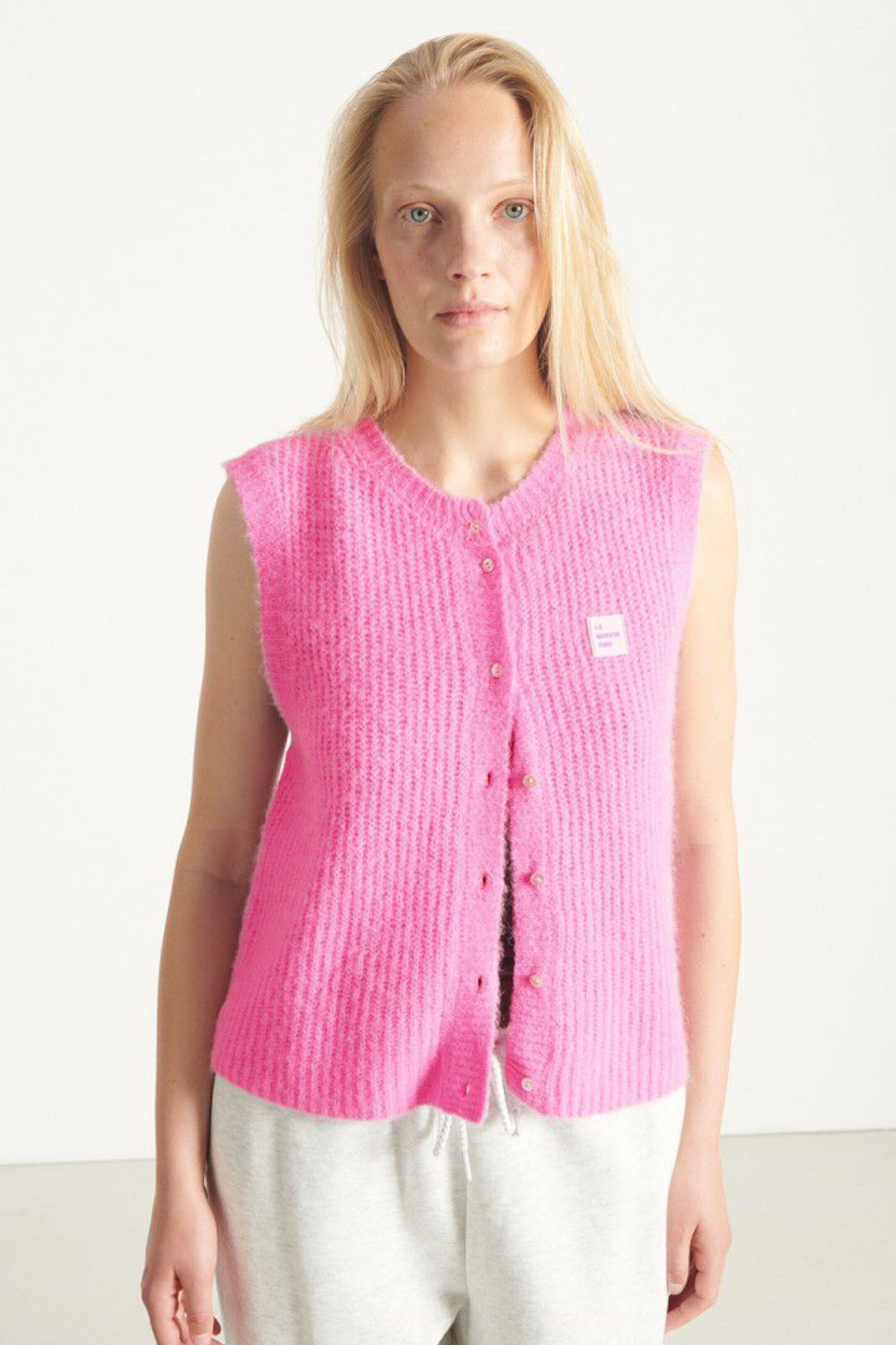 East19mch25 Cardigan Pink Bubble Mottled