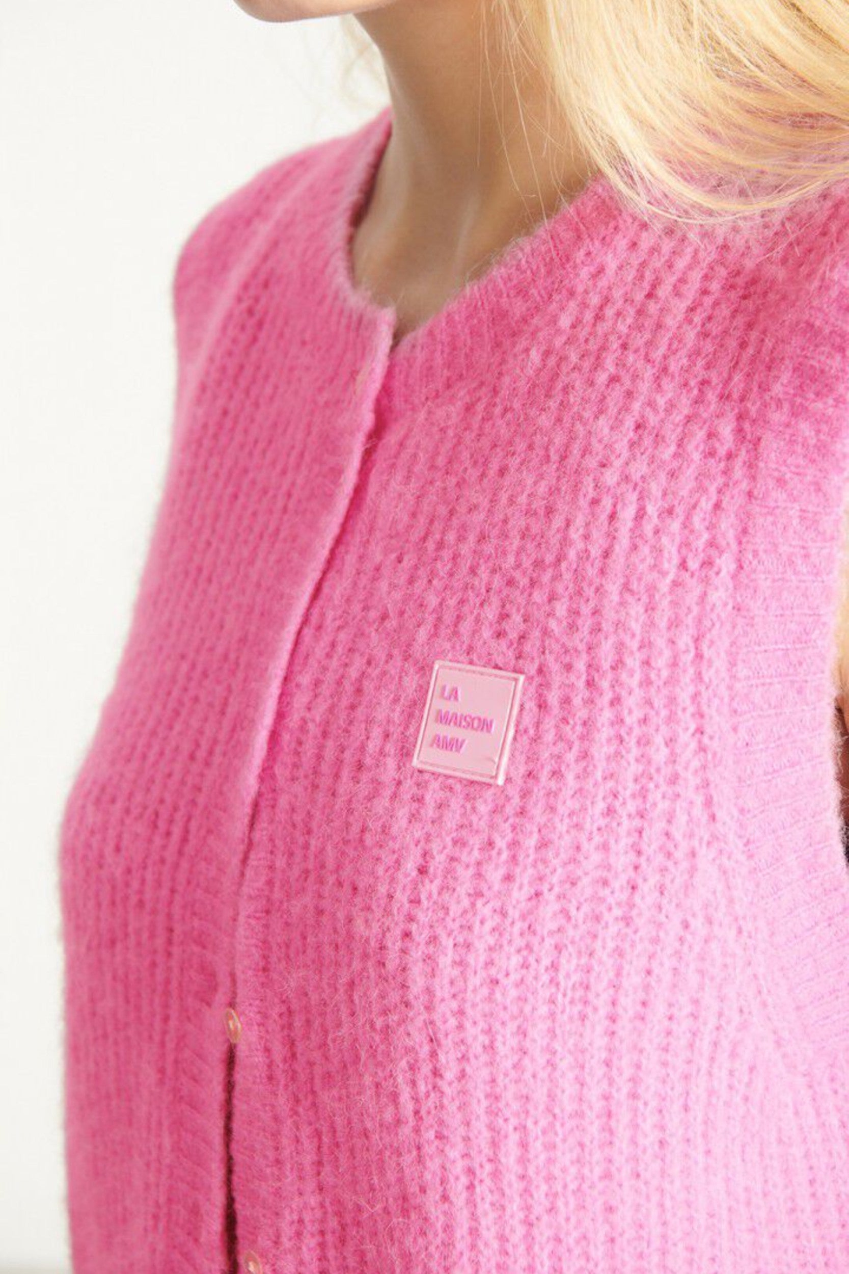 East19mch25 Cardigan Pink Bubble Mottled