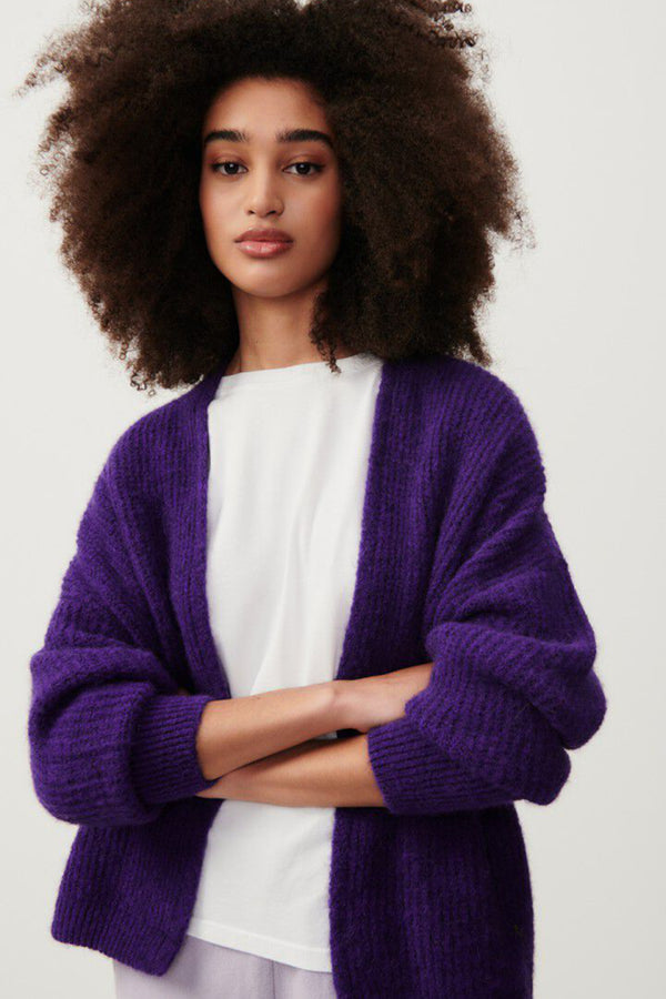 East 19A Cardigan Mottled Blackberry