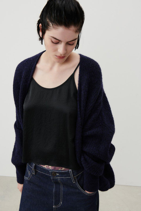 East 19A Cardigan Mottled Navy