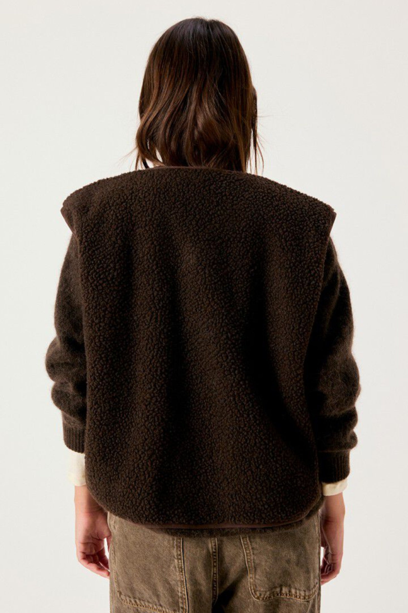Hok16bh26 Veste Marron chiné
