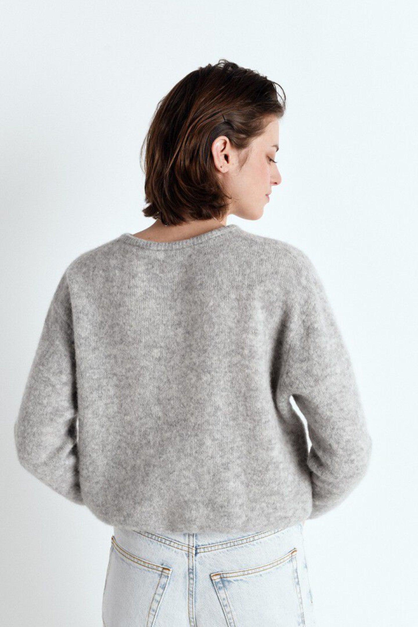 Vito19eh26 Cardigan Grey Mottled