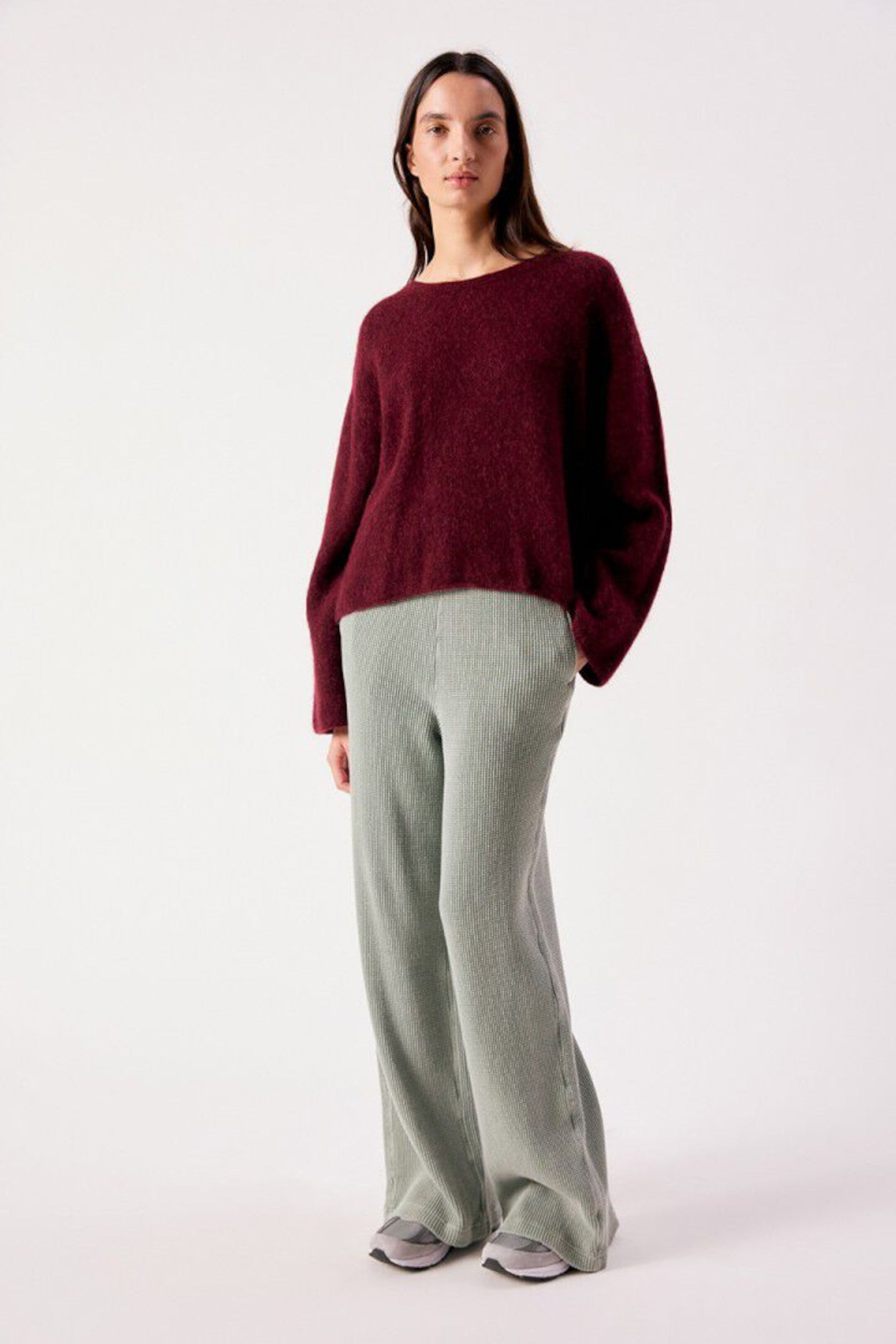 Vito18ph26 Pull Grenat Chiné — American Vintage, vue 2