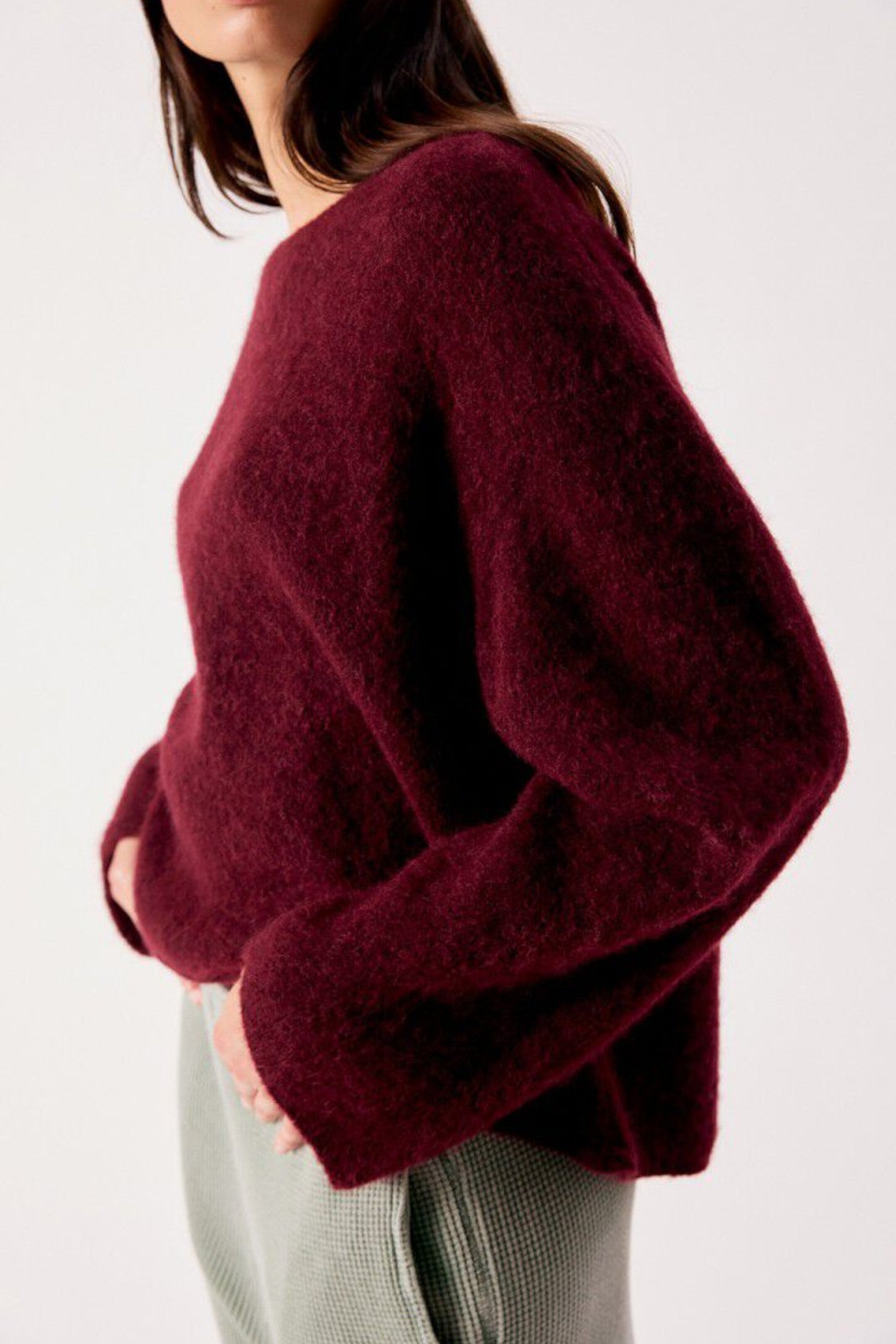 Vito18ph26 Pull Grenat Chiné — American Vintage