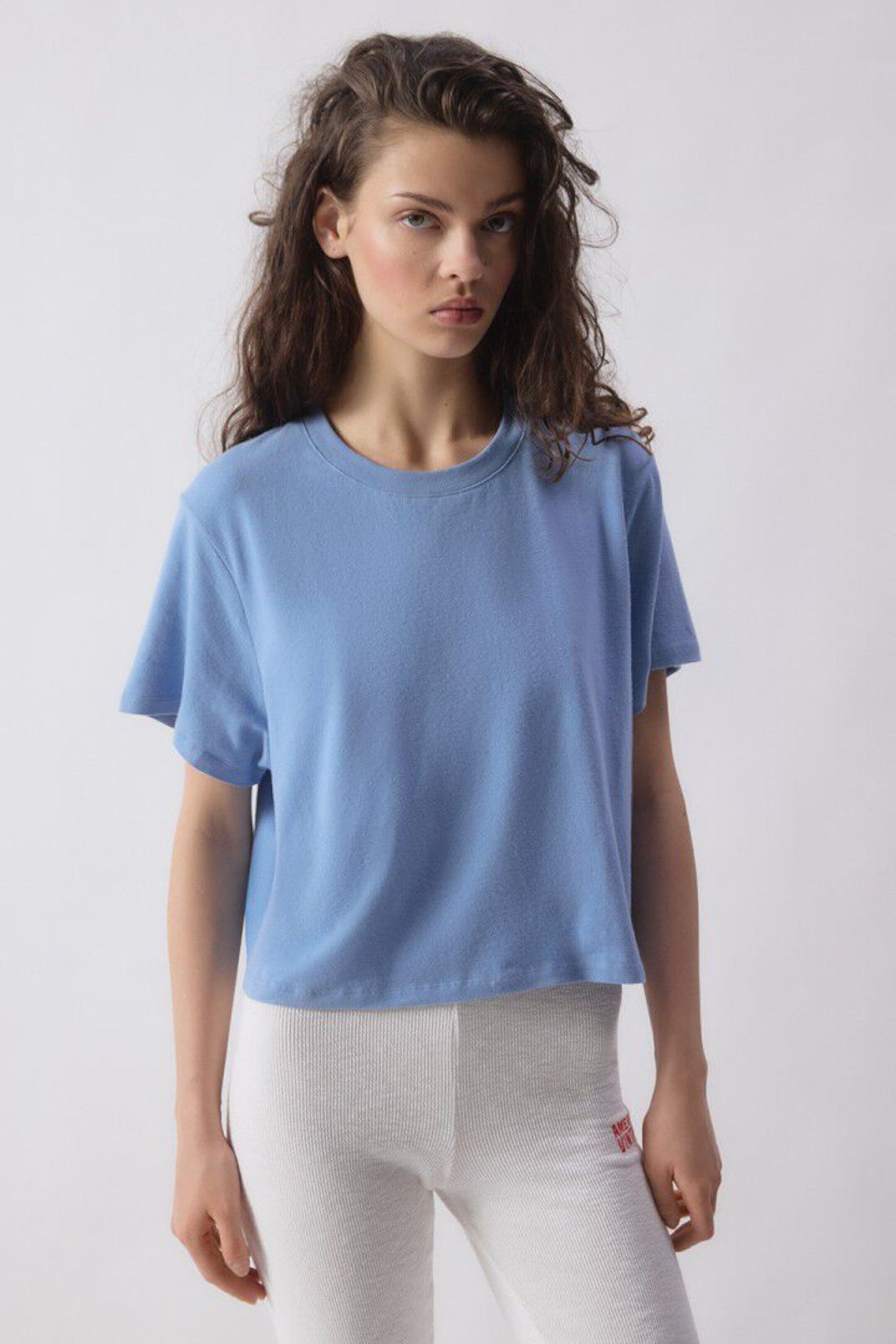 Ypa02gh26 T-shirt Bleu chiné