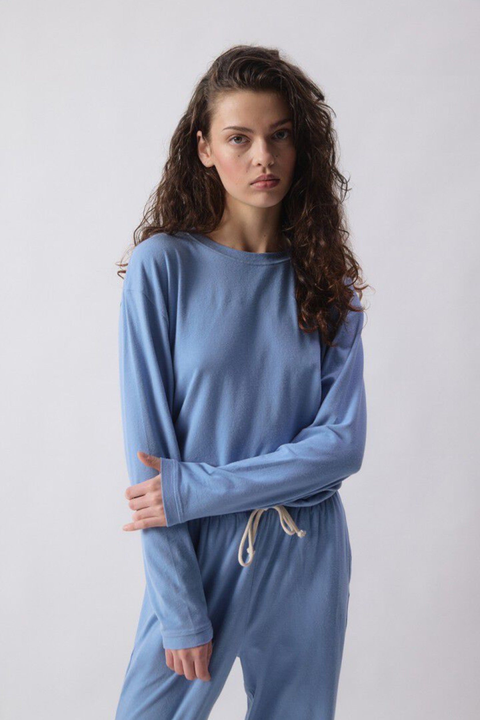 Ypa02bh26 T-shirt Bleu Chiné — American Vintage