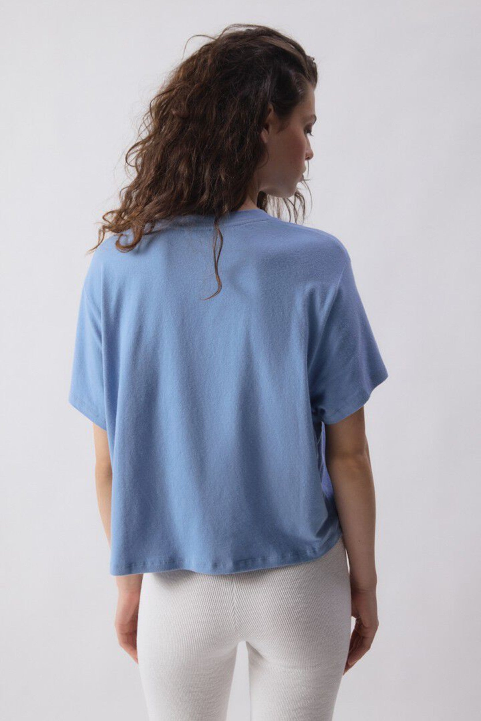 Ypa02gh26 T-shirt Bleu chiné