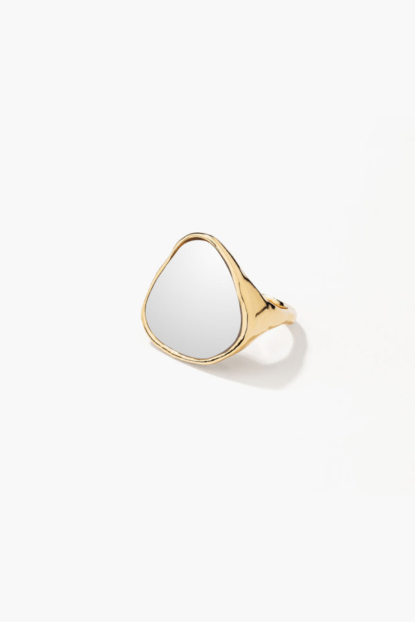 Miroir Ciottolo Ring Metal Gold