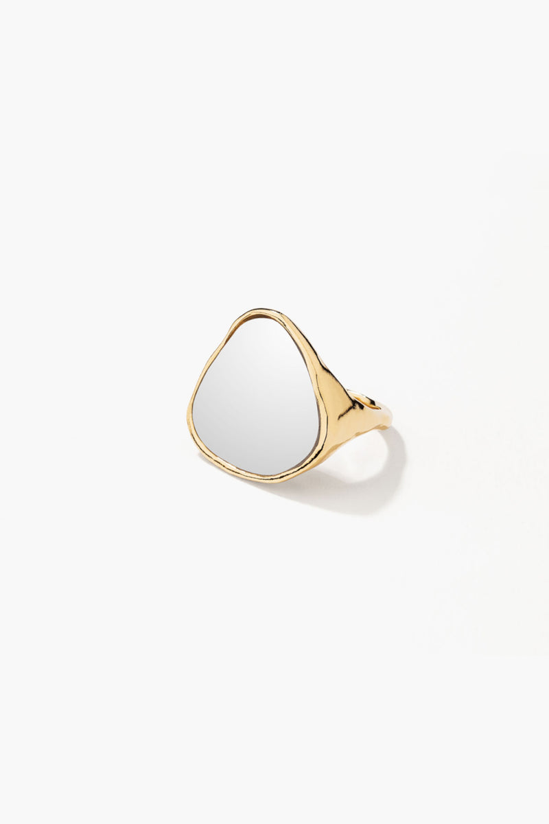 Miroir Ciottolo Ring Metal Gold