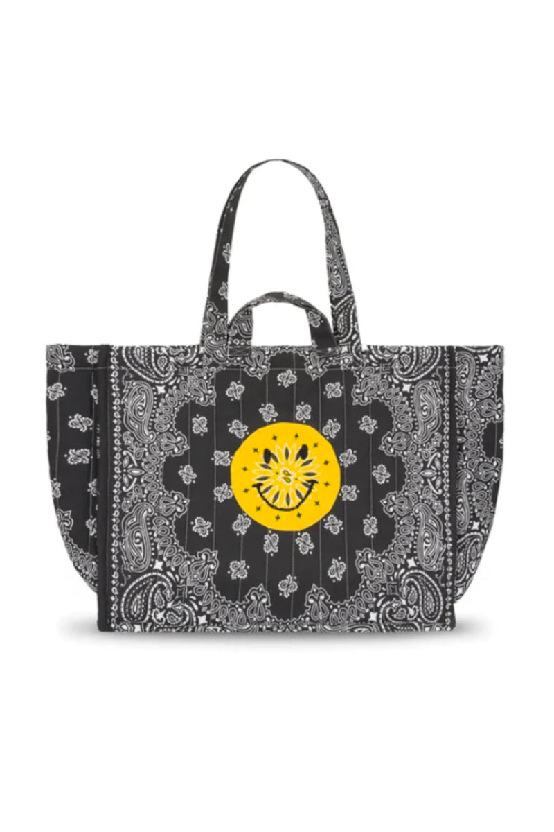 Maxi Cabas Quilted Happy face Cabas All Black
