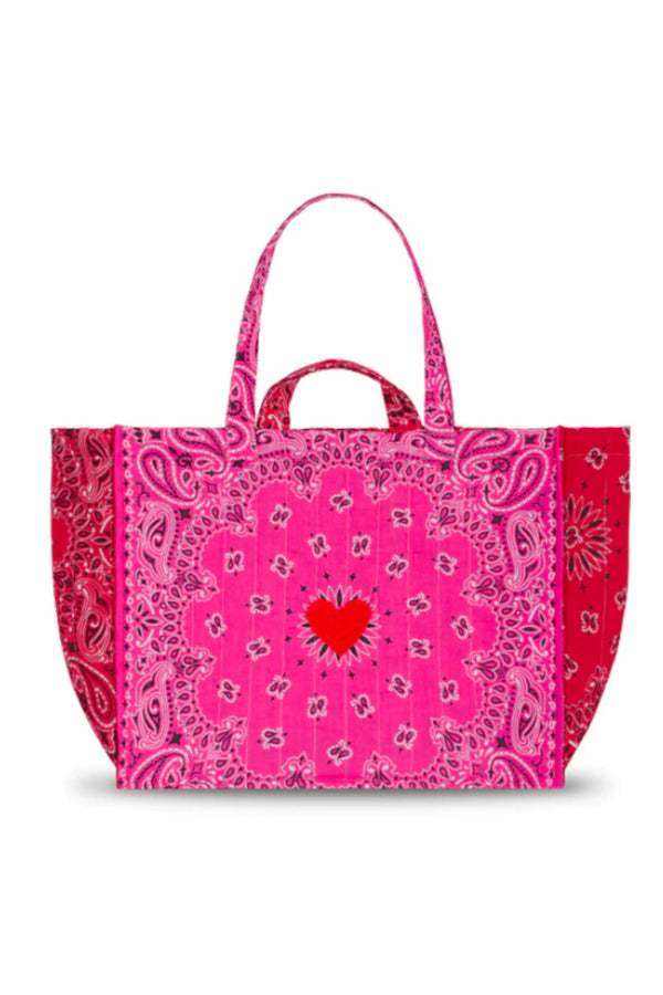 Maxi Cabas Quilted Big Heart Cabas Fushia Real Red