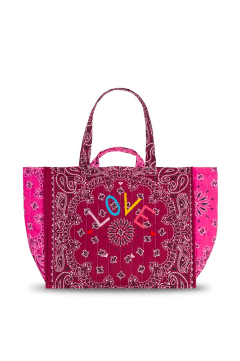 Maxi Cabas Quilted Love Cabas Bordeaux Fushia