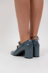 Alice Patent Leather Shoes Blue Grey