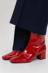 Estime Patent Leather Boots Red