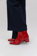 Estime Patent Leather Boots Red