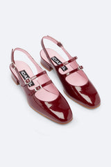 Peche Patent Leather Shoes Burgundy