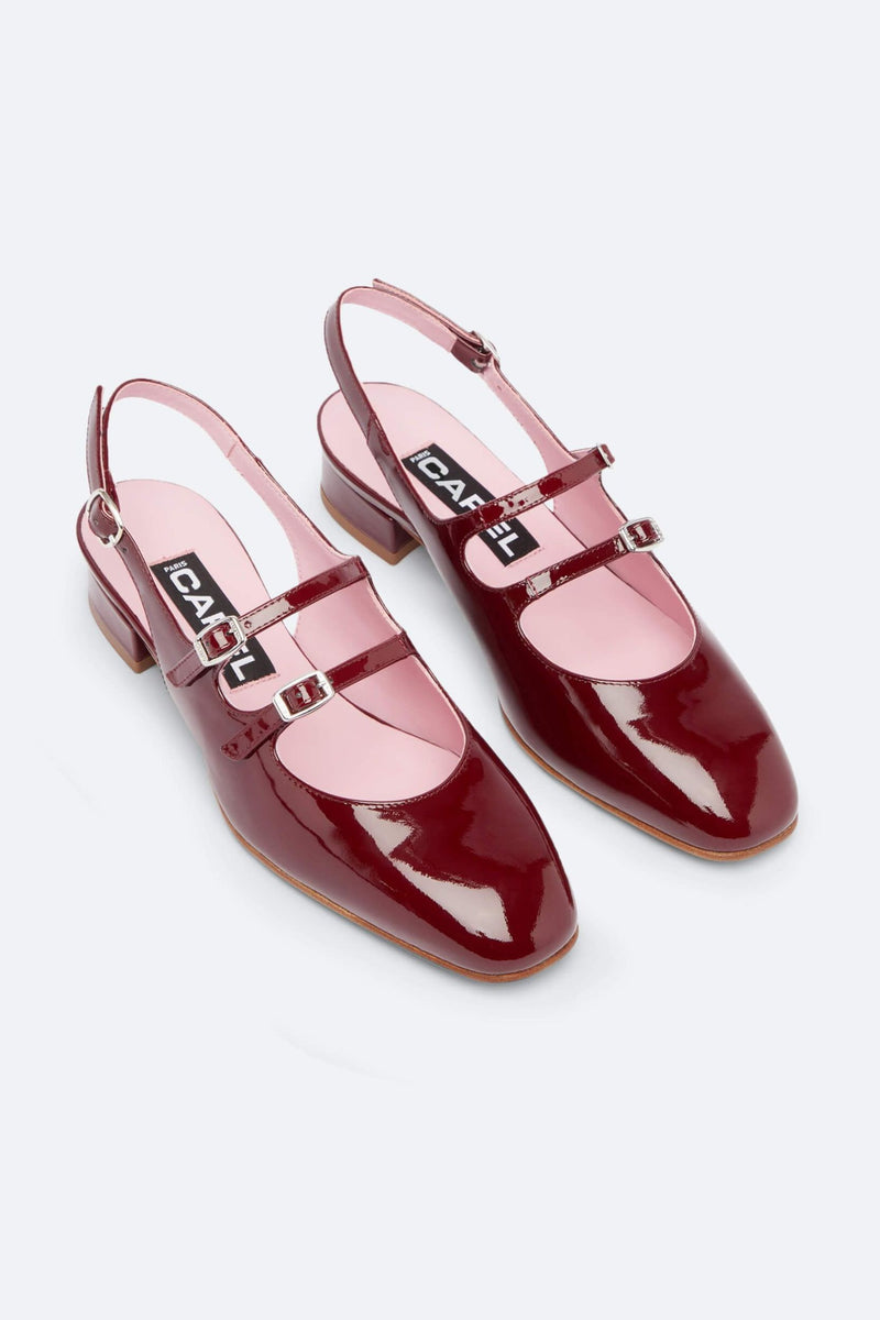 Peche Patent Leather Shoes Burgundy