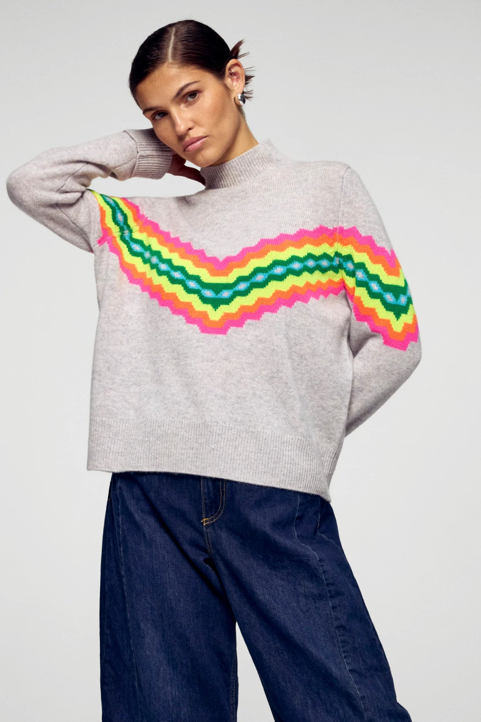 2501Wpm03327W Sweater Light Grey Mottled