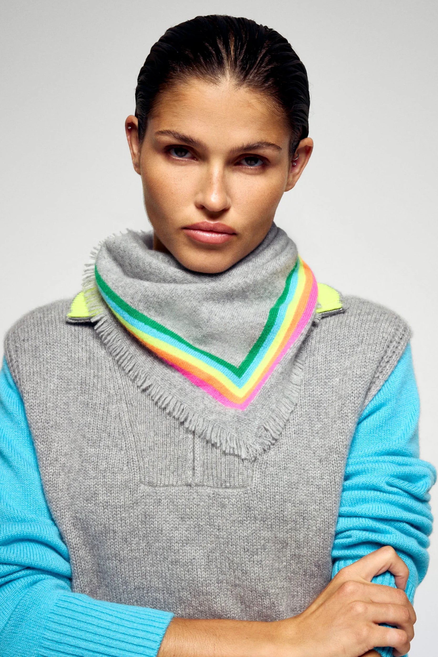 Permafo02785W Scarf Light Grey Mottled