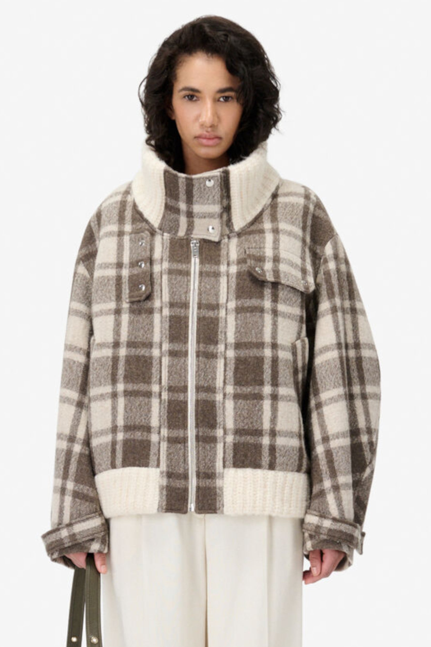 Fabricia Coat Ecru Brown