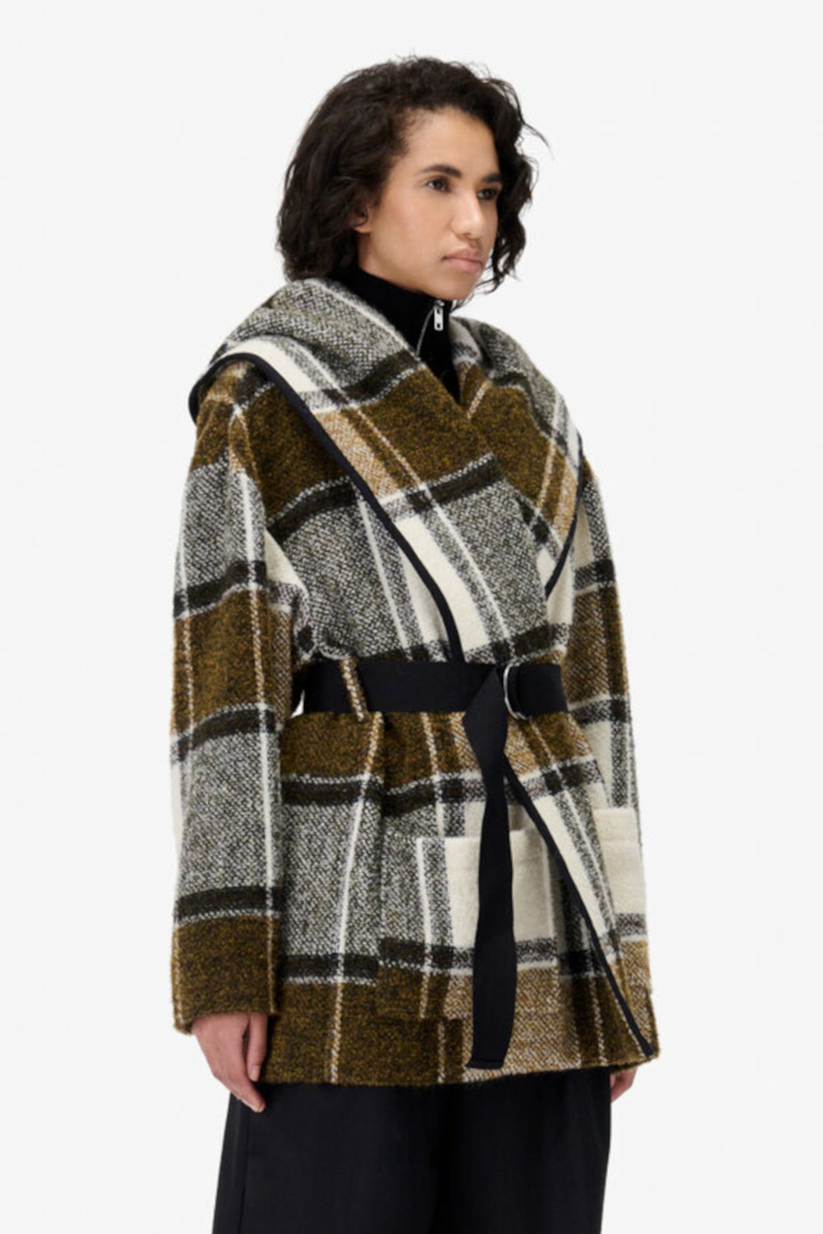 Janiel Coat Ecru Khaki Gold