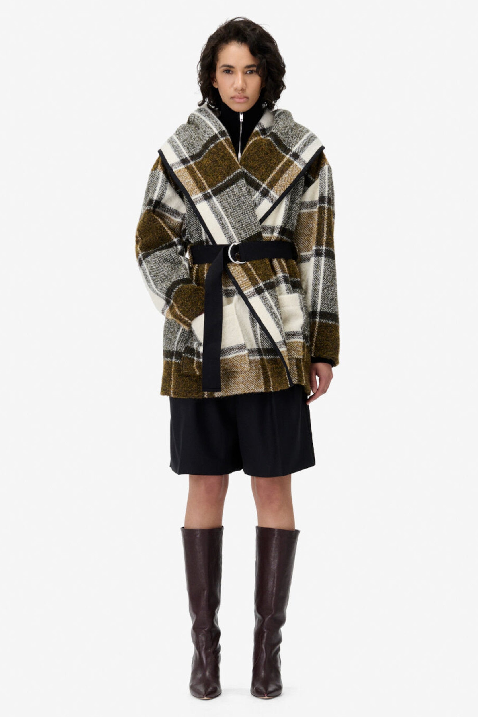 Janiel Coat Ecru Khaki Gold