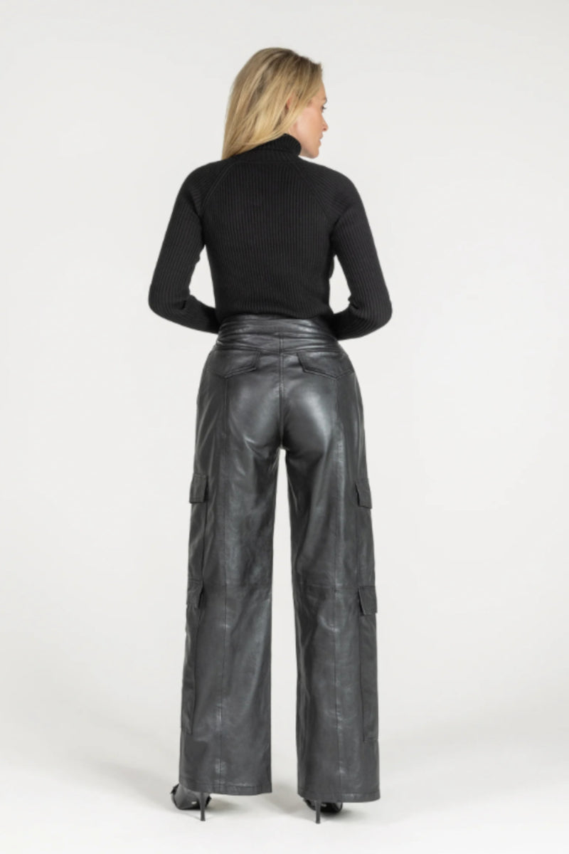 Pem Leather Pant Black