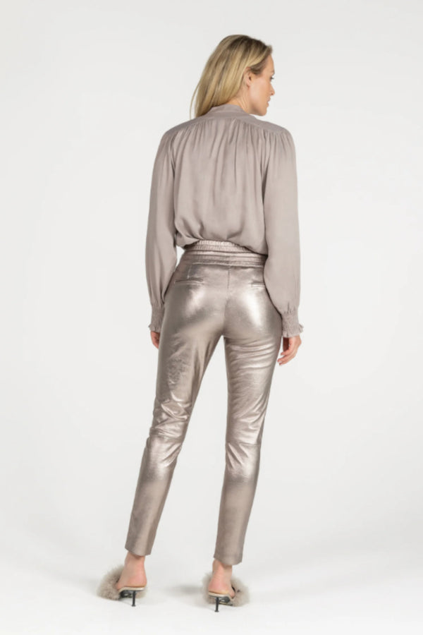 Poggy Metallic Pant Stone