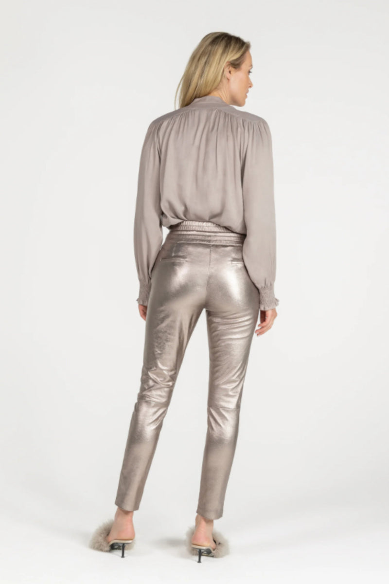 Poggy Metallic Pant Stone