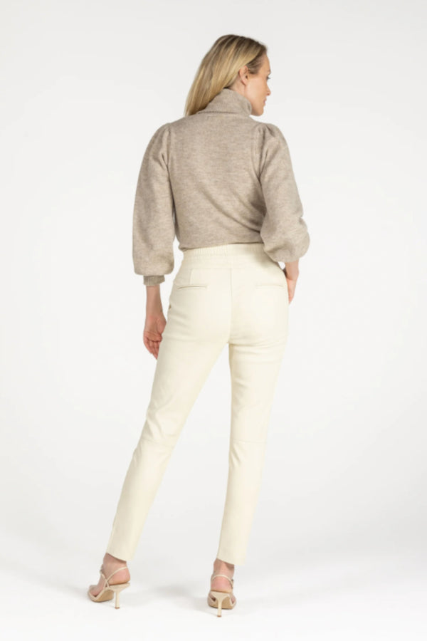 Poggy Leather Pant Creamy White