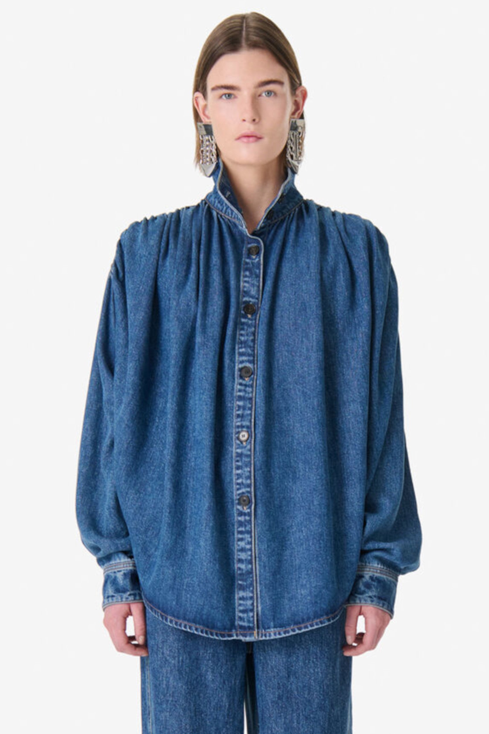 Julie Shirt Blue Fluid