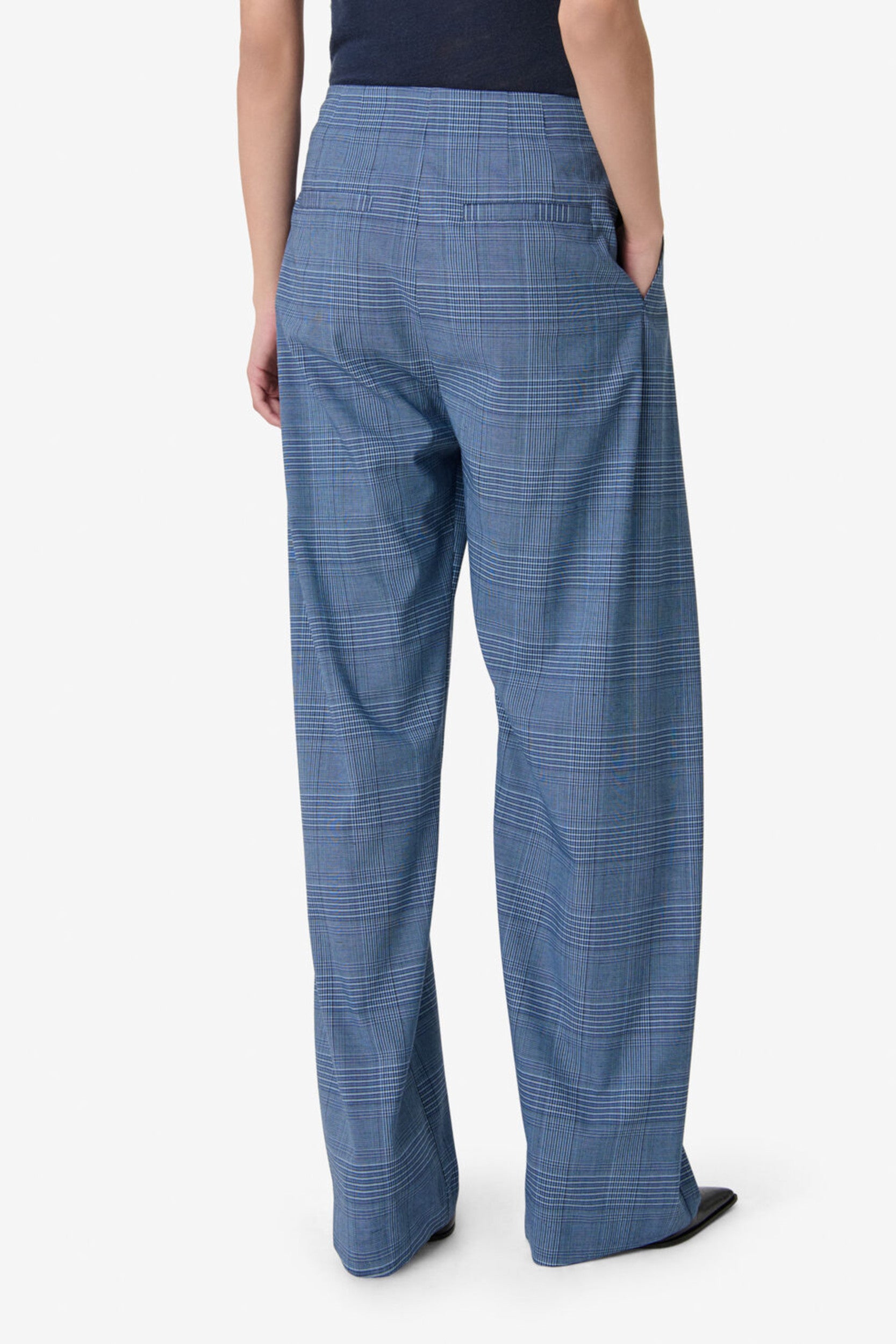 Laaz Pantalon Bleu mixte à carreaux — IRO, vue 2