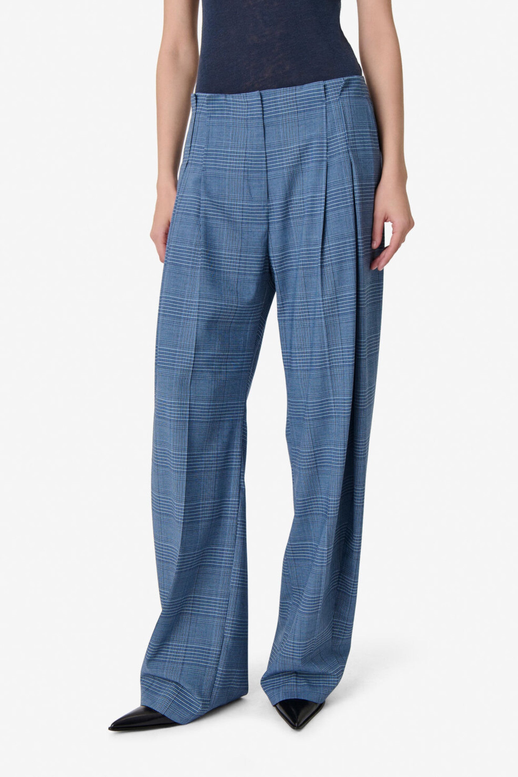 Laaz Pantalon Bleu mixte à carreaux — IRO