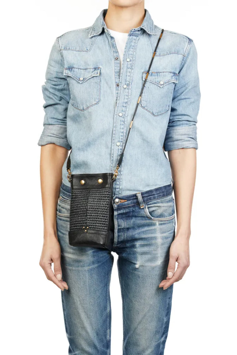Ben Mini Bag Night Blue Raphia Effect