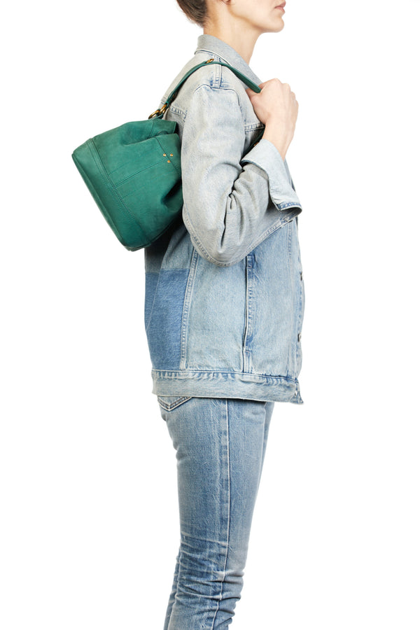 Ben S Bag Emerald Crocodile Print