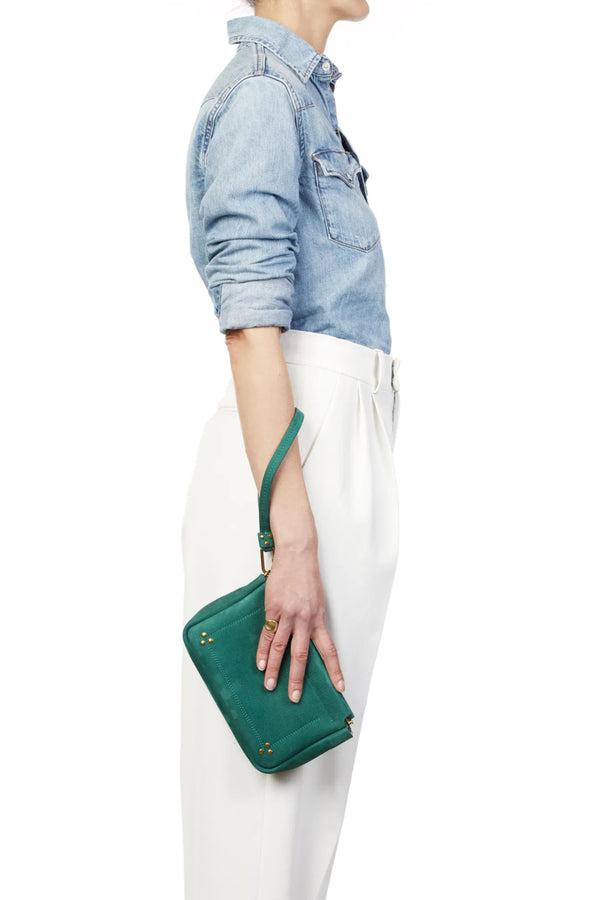 Clap M Pouch Emerald Crocodile Print