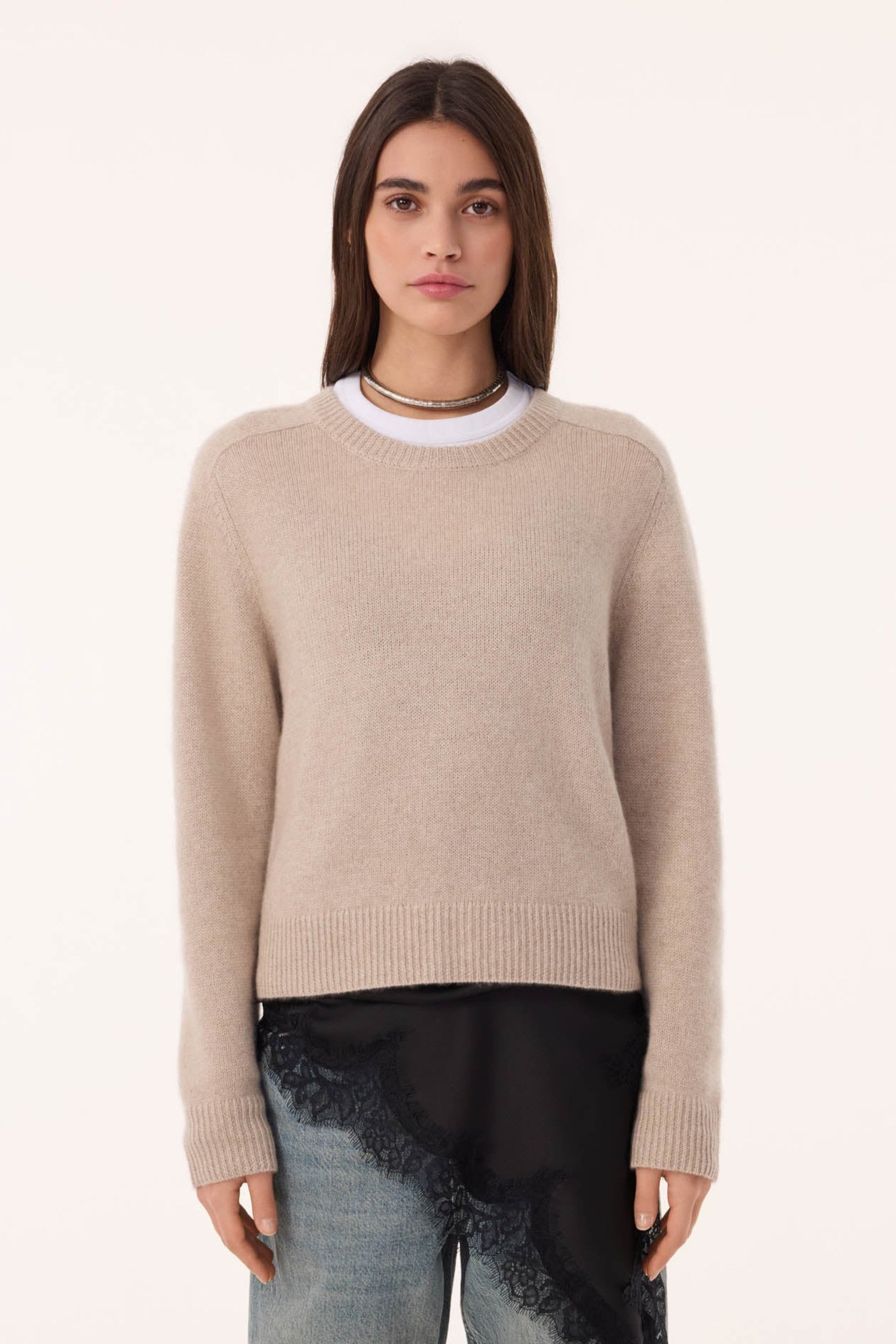 Caroline Pull Beige Chiné — Kujten, vue 3