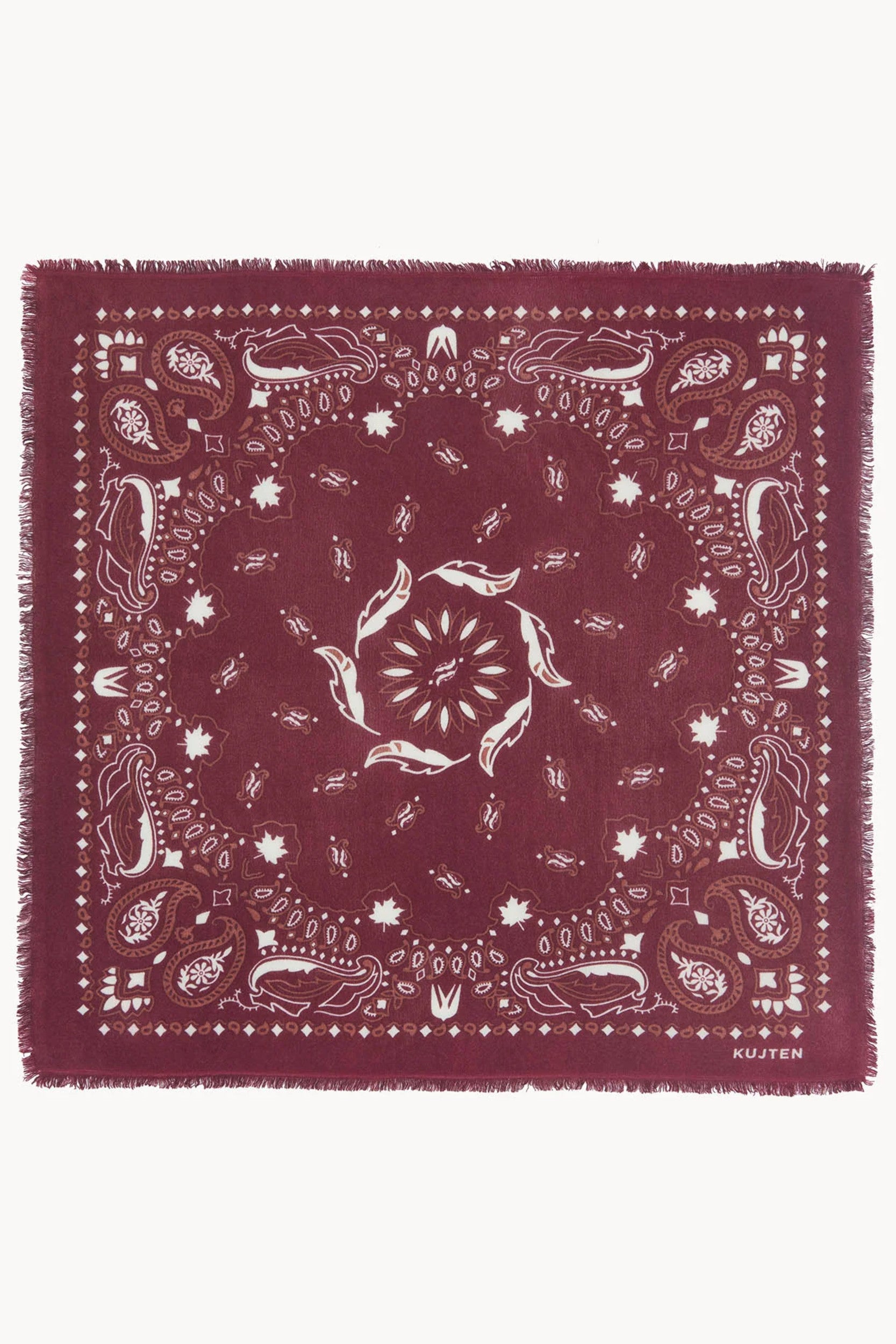 Hachiko Feather Bico Scarf Burgundy