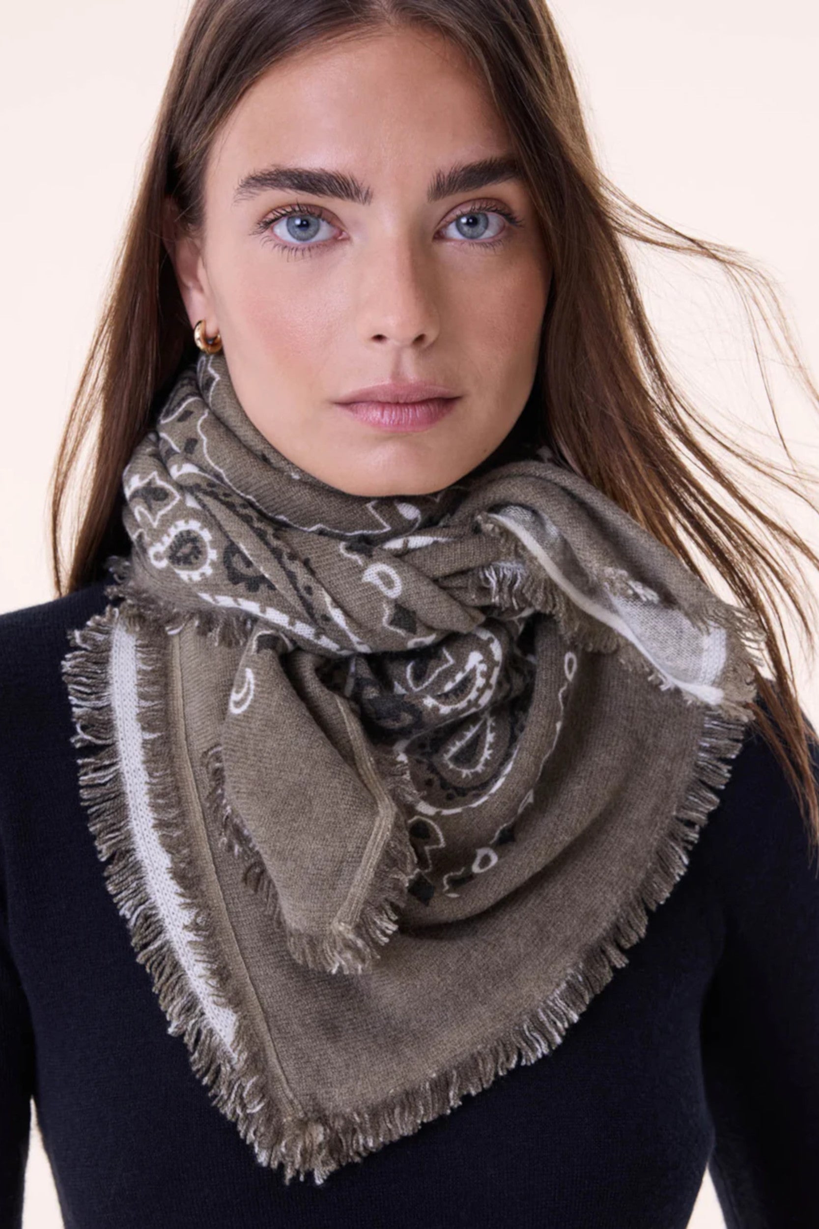 Hachiko Bico Scarf Khaki Mottled